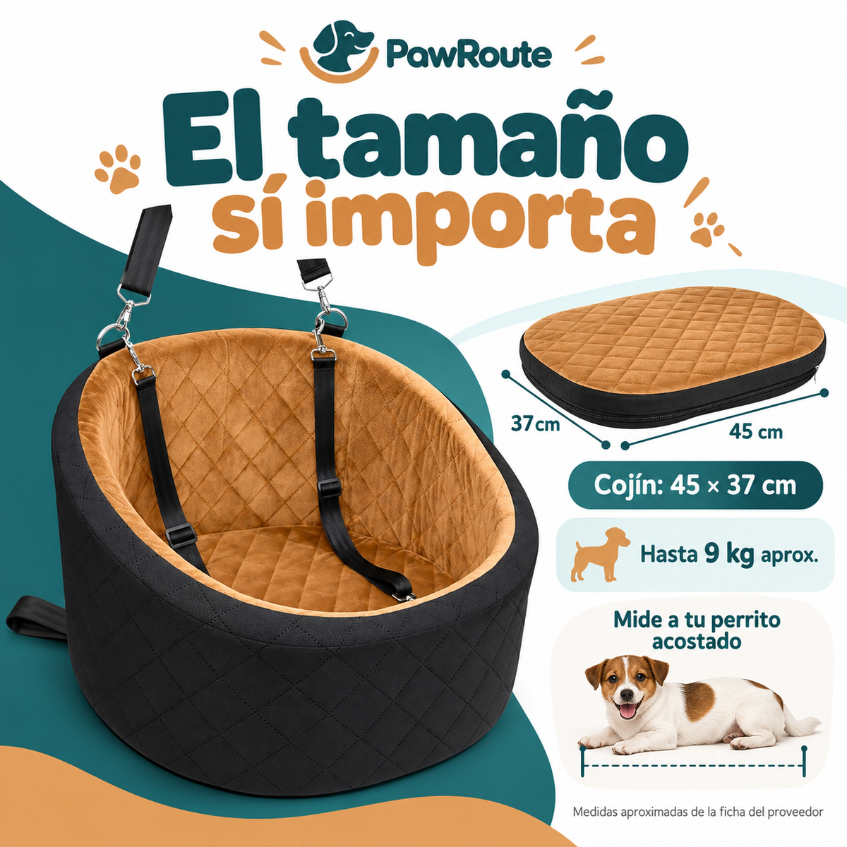 PawRoute — Guía de ajuste del cojín
